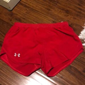 Womens Under armor red athletic shorts